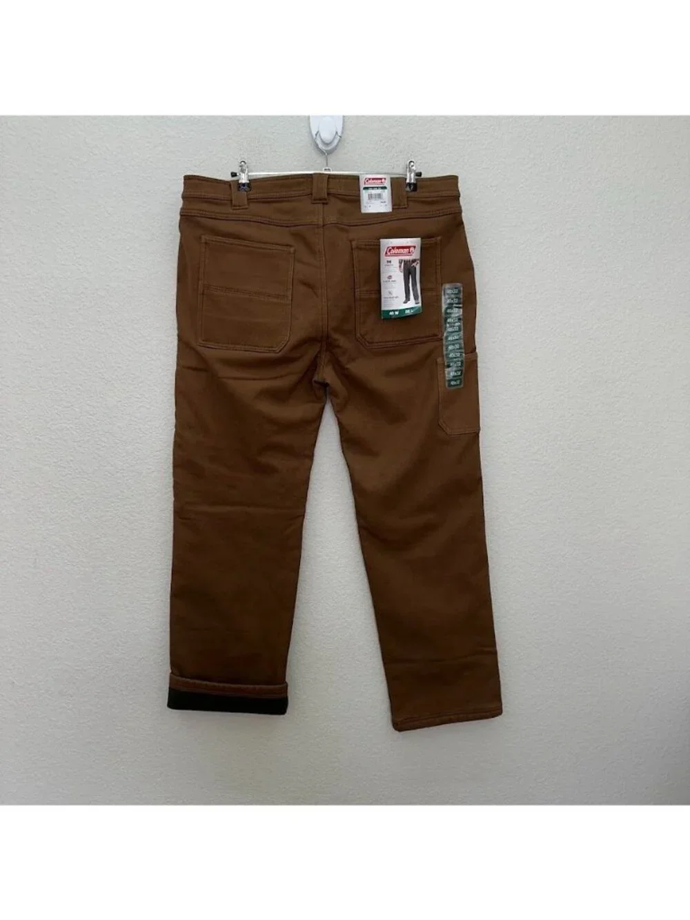 Coleman Caramel Fleece Lined Tear Resistant Stretch Work Pants Mens Sz 40x32 NEW